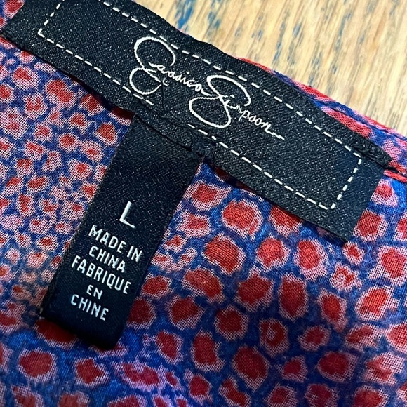 JESSICA SIMPSON – Haut ample imprimé violet et rouge – Taille L - Picture 3 of 10